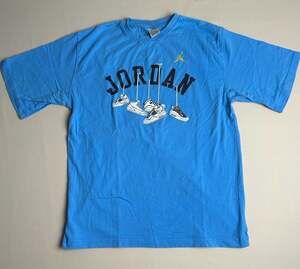 Vintage Jordan Brand Blue Hanging Sneakers Graphic Tee Size XL